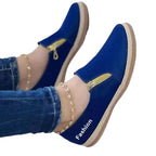 Damen Slip-On Sneakers mit dekorativem Reißverschluss und flexiblem Fußbett R&B
