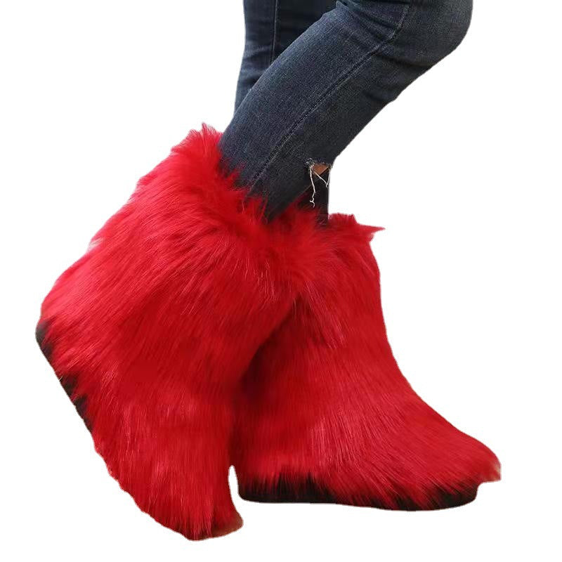 Damen Winterstiefel mit kuscheligem Kunstfell-Futter und rutschfester Sohle R&B