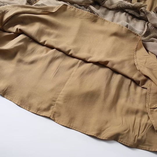 Damen Viskose Maxirock mit voluminösem Rüschensaum und floralen Mustern R&B