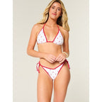 Damen Triangel-Bikini mit verspieltem Hummerdesign und verstellbaren Bändern R&B