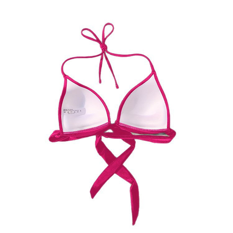 Damen Triangel-Bikini-Oberteil mit verstellbarem Halter und elegantem Wickeldetail R&B