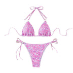 Damen Triangel-Bikini mit verstellbaren BindR&Bändern und floralem Design R&B
