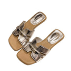Damen Pantoletten mit modernem Design und eleganter Schnalle EB
