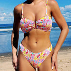 Damen Komfortabler Bikini mit verspieltem Knotendetail R&B