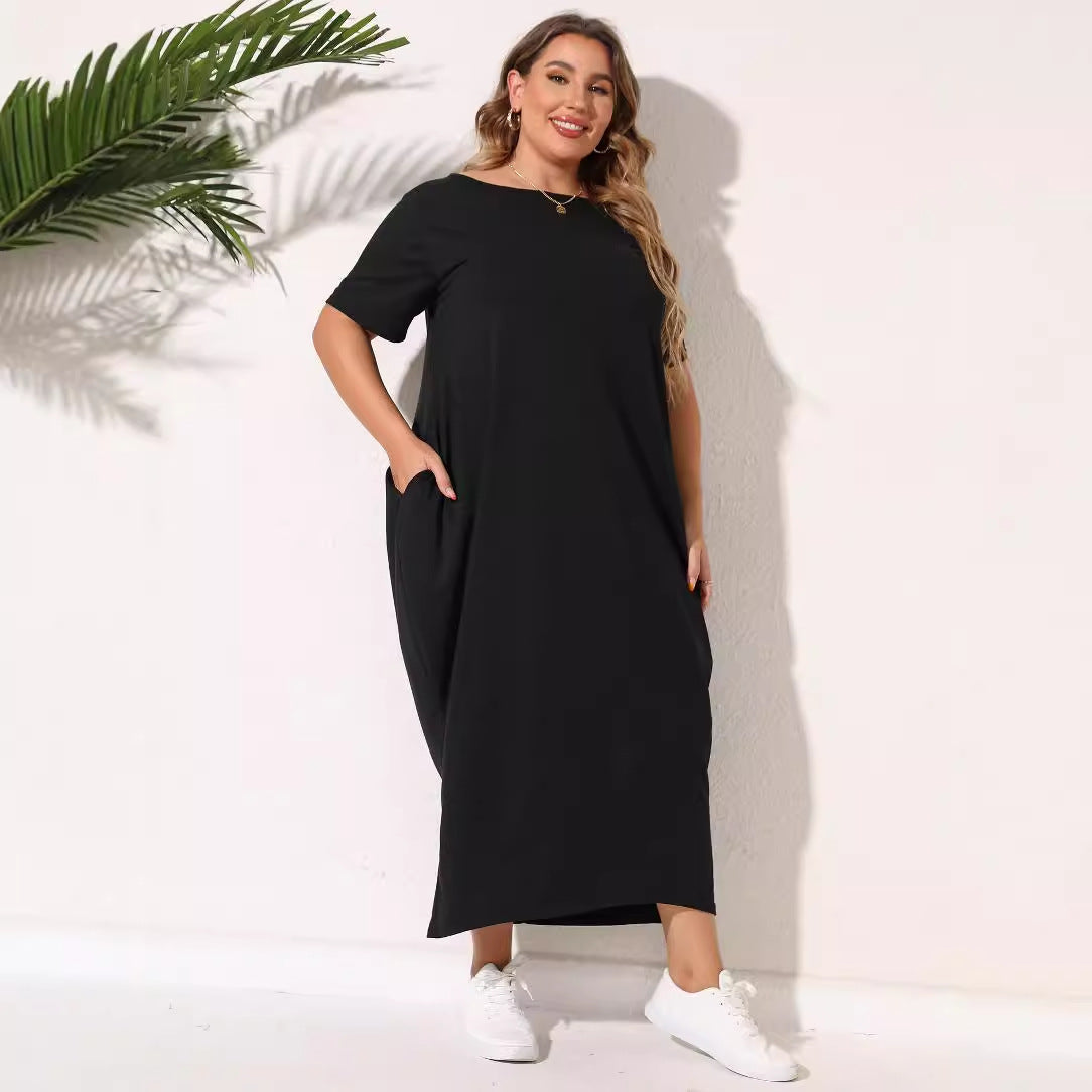 Damen lässiges Maxikleid mit seitlichen Taschen und bequemem Schnitt R&B