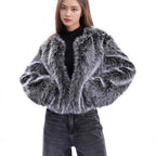 Damen Fleece-Kurzmantel