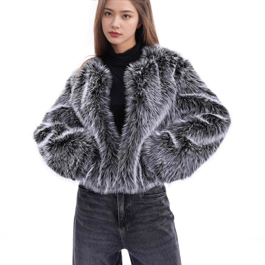Damen Fleece-Kurzmantel