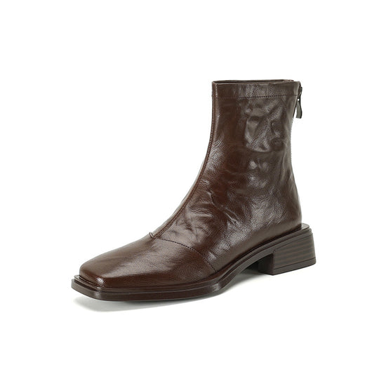 Damen moderne Chelsea Boots mit elegantem Glattleder und praktischem Reißverschluss R&B