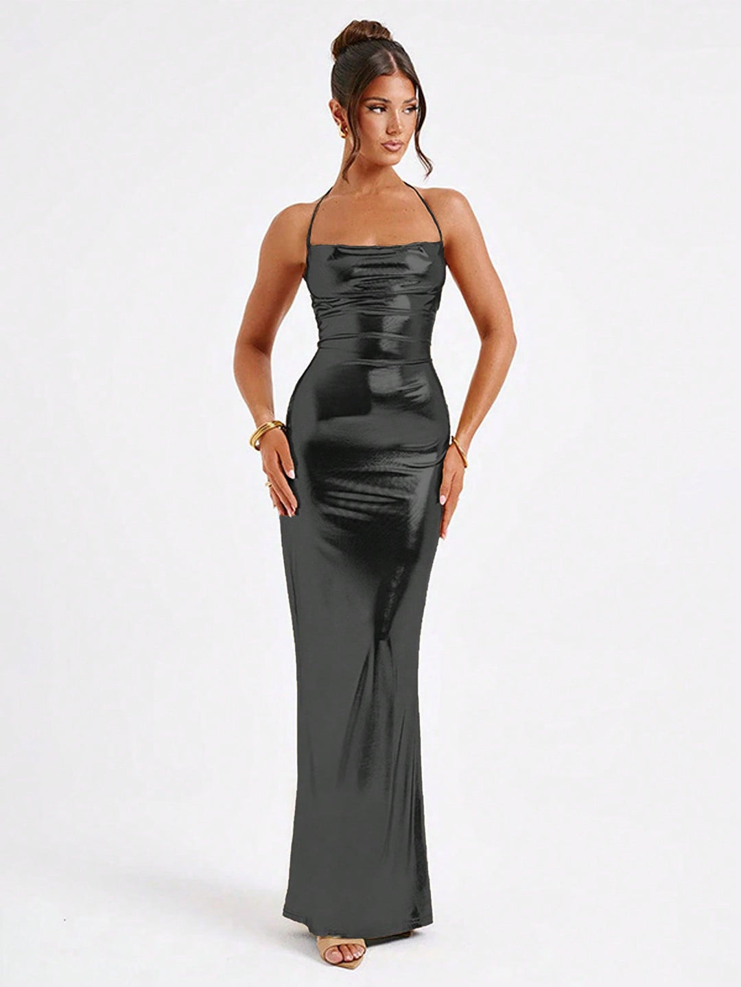 Damen Glamouröses Abendkleid mit Spaghettiträgern und figurschmeichelndem Schnitt R&B