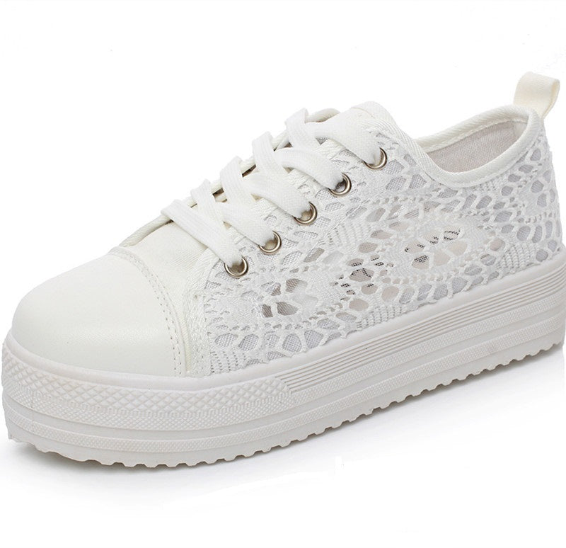 Damen Sneakers mit elegantem Spitzendesign und atmungsaktiver Spitzen-Oberfläche R&B