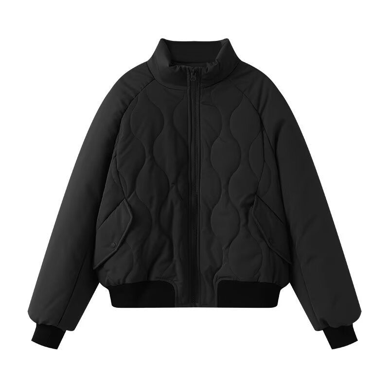 Damen Steppjacke im sportlichen Design mit hohem Kragen und elastischen Bündchen R&B