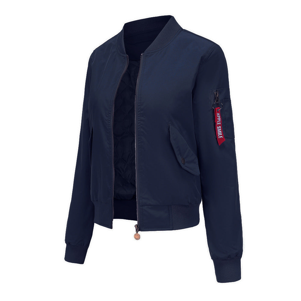 Damen sportliche Bomberjacke mit praktischen Taschen R&B