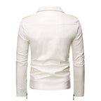 Herren stylische Bikerjacke aus hochwertigem Kunstleder R&B