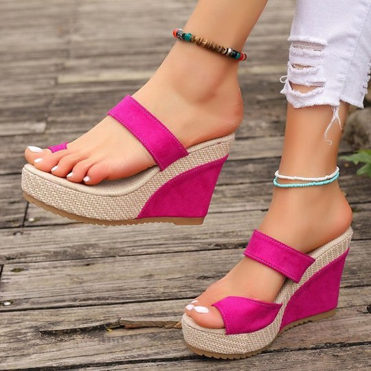 Damen Wedge-Sandaletten mit angenehm gepolstertem Fußbett und modischem Riemendesign R&B