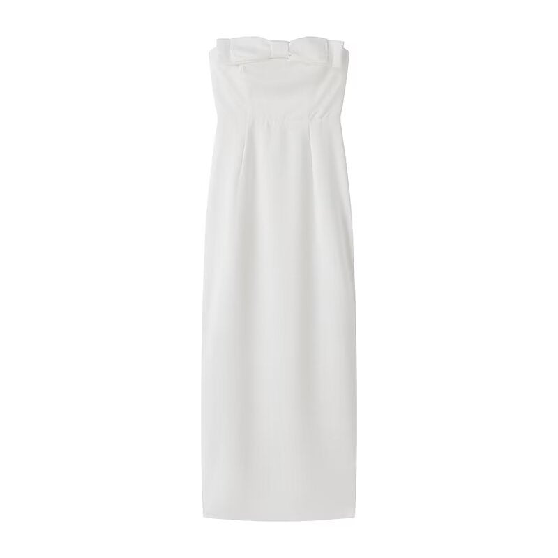 Damen Trägerloses Maxi-Kleid mit elegantem Schleifendetail R&B