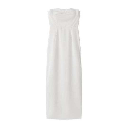 Damen Trägerloses Maxi-Kleid mit elegantem Schleifendetail R&B