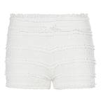 Damen trendige Shorts mit Rüschendesign und elastischem Bund R&B
