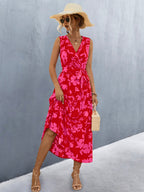Damen Wickelkleid mit floralem Muster und eleganter Raffung R&B