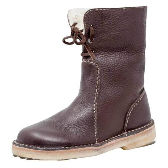 Damen Lederstiefel mit komfortablem Innenfutter und modischem Riemen R&B
