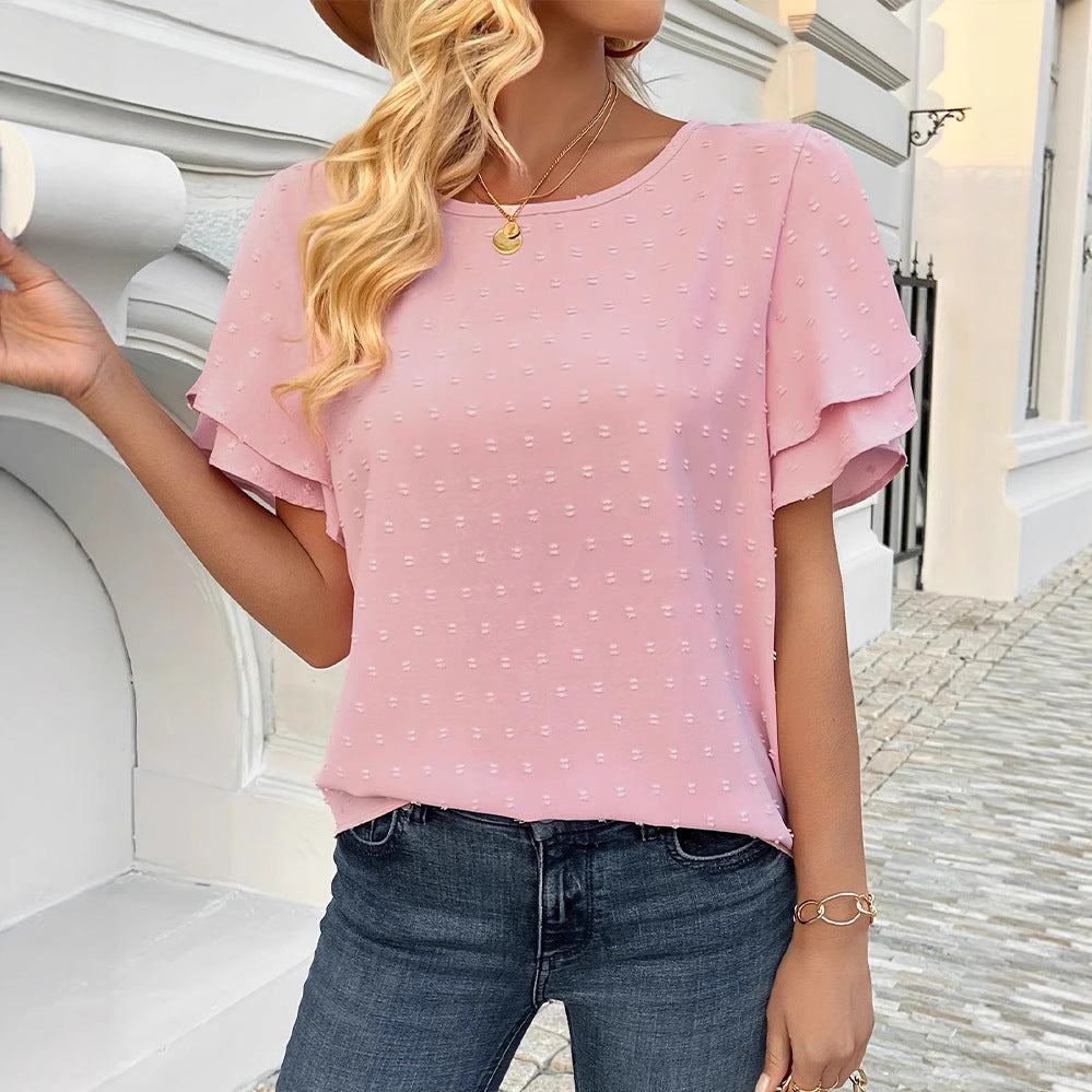 Damen Blusenshirt mit luftigen Volantärmeln und eleganter Struktur R&B