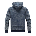 Herren gefütterte Jeansjacke mit Kapuze