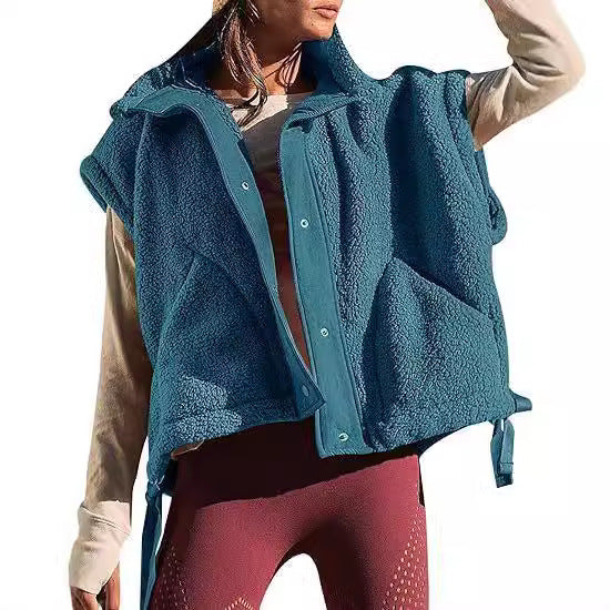 Damen kuschelige Weste aus Fleece mit praktischen Taschen und innovativem Design R&B