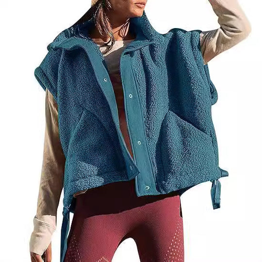 Damen kuschelige Weste aus Fleece mit praktischen Taschen und innovativem Design R&B
