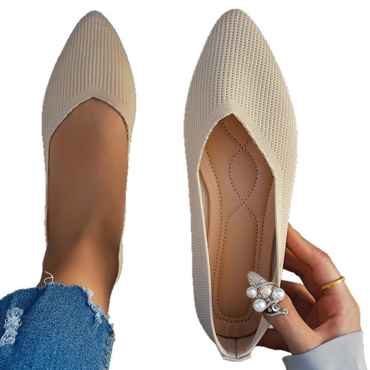 Damen Elegante Slip-On Ballerinas mit modischer Punktstruktur R&B