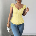Damen Elegantes Oberteil mit Rüschendetails und tailliertem Schnitt R&B