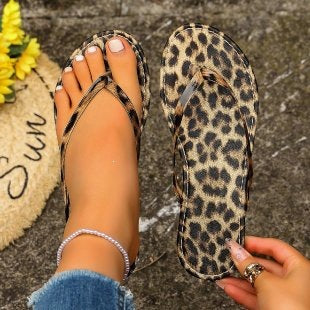 Damen stylische Zehentrenner-Sandalen mit glänzender Krokodilleder-Optik R&B