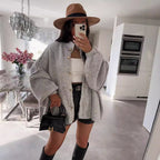 Damen Grobstrickpullover mit voluminösen Ärmeln und komfortablem Schnitt R&B