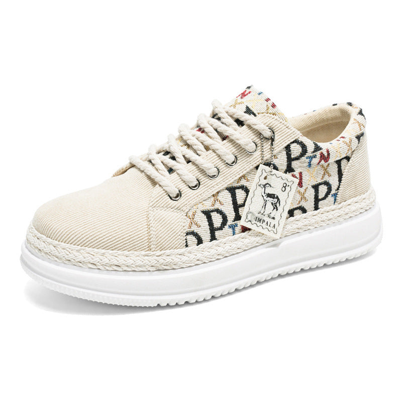 Damen Modische Canvas-Sneaker mit geflochtenem Sohlenrand R&B