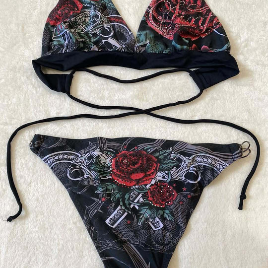 Damen Bikini-Set mit einzigartigem grafischem Design R&B