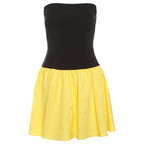 Damen Bandeau Minikleid mit voluminösem Rock R&B