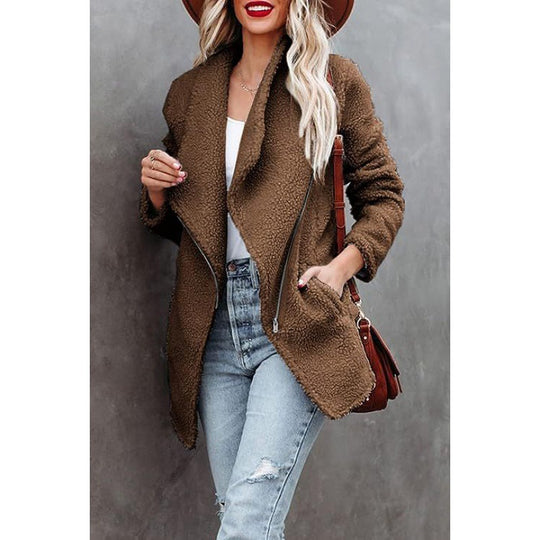 Damen kuschelige Teddyjacke R&B