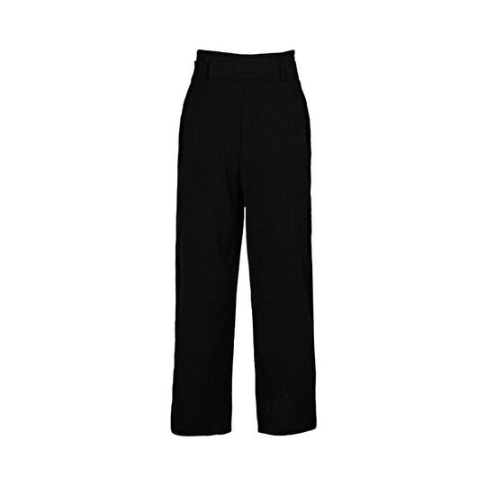Damen weite High-Waist-Hose mit strukturiertem Obermaterial und eleganten Falten R&B