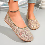 Damen Ballerinas mit funkelndem Strass und luftiger Netzstruktur R&B