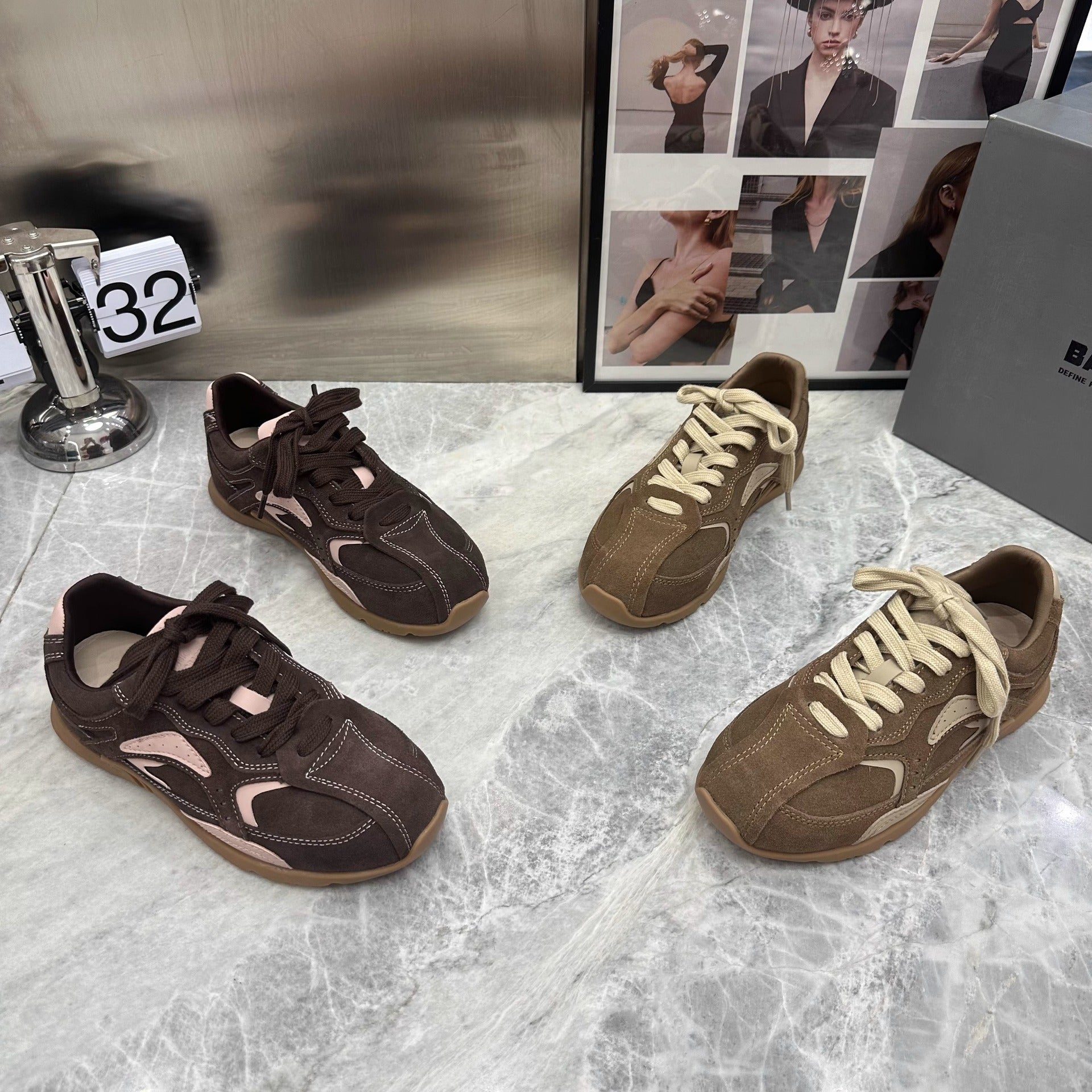 Damen sportliche Sneaker mit atmungsaktivem Obermaterial und rutschfester Sohle R&B