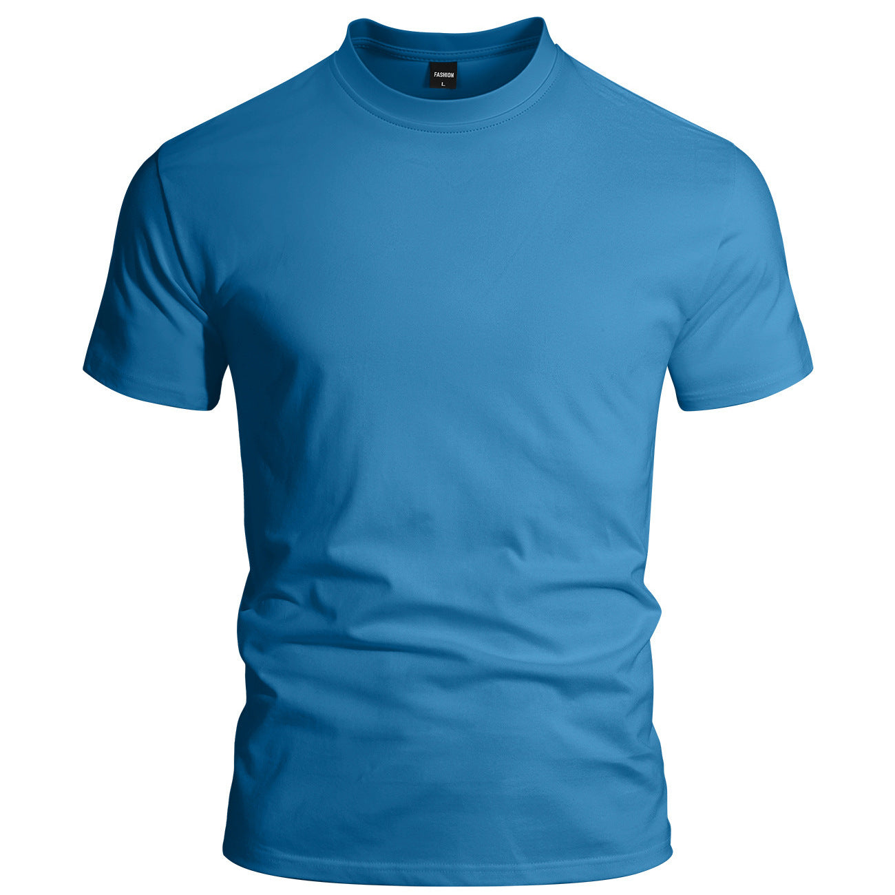 Herren nan eng anliegendes Rundhals-Basicshirt aus Singlejersey mit verstärktem Nackenband R&B