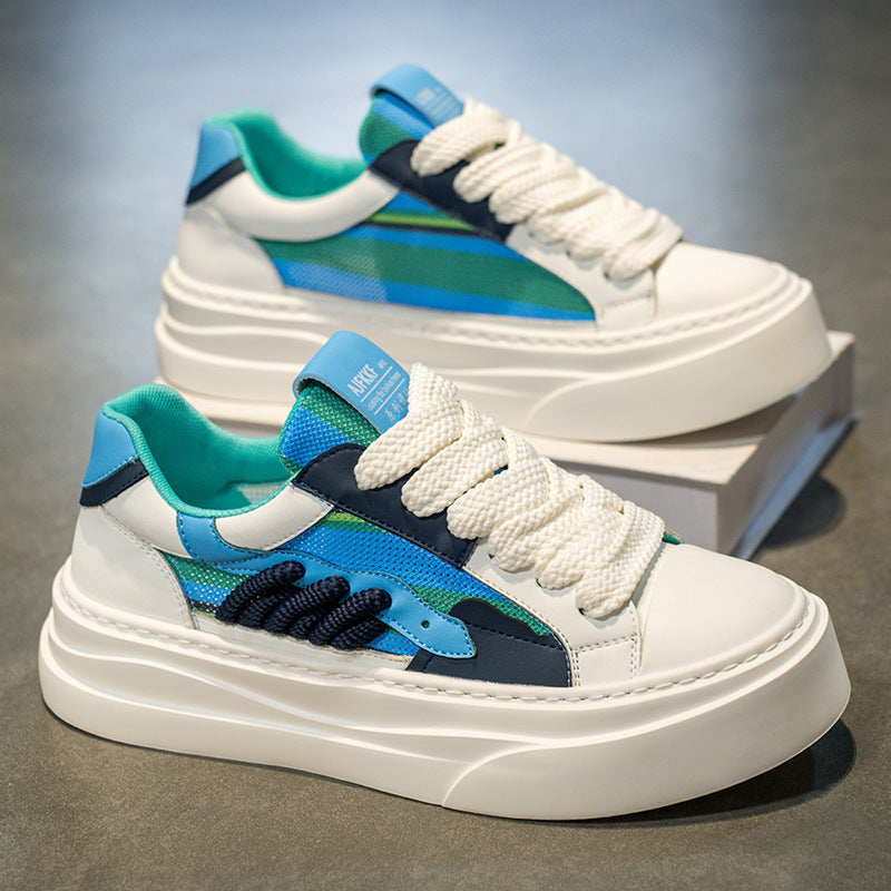 Damen Modische Plateau Sneakers mit einzigartigem Farbmuster R&B