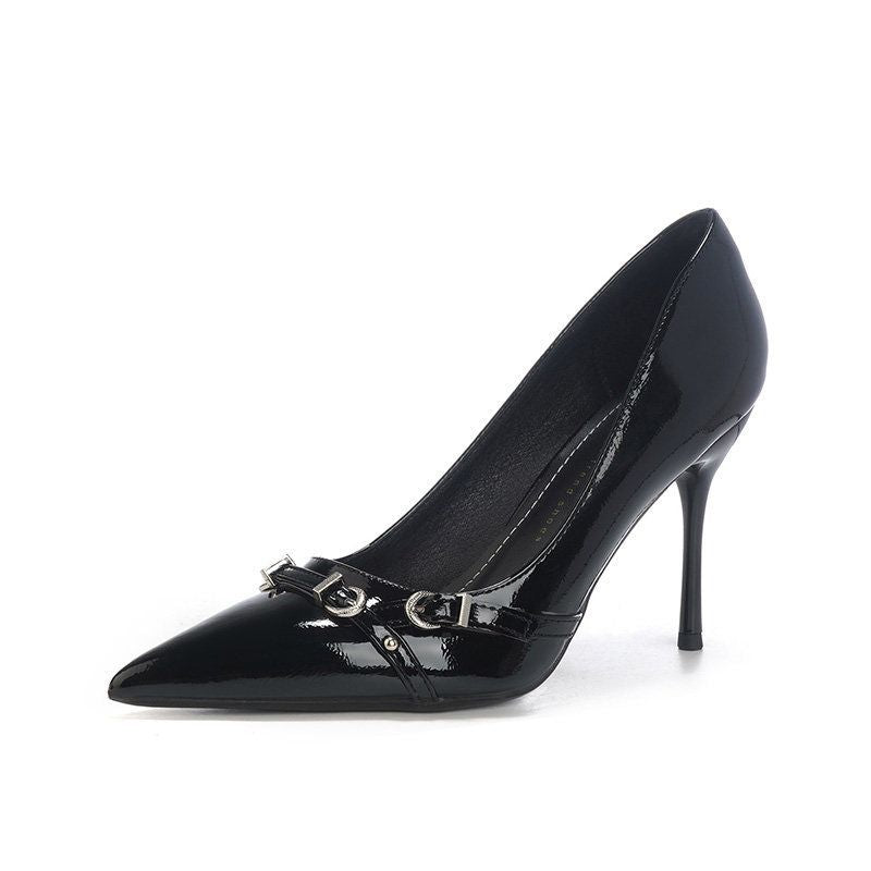 Damen stilvolle spitze High Heels mit dekorativen Schnallen R&B