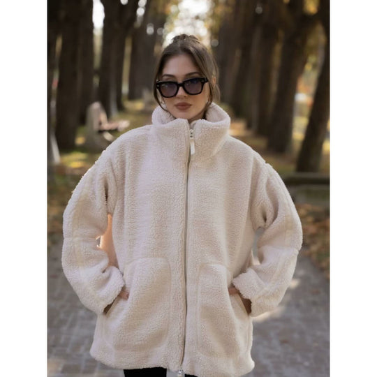 Damen Flauschige Teddyjacke R&B