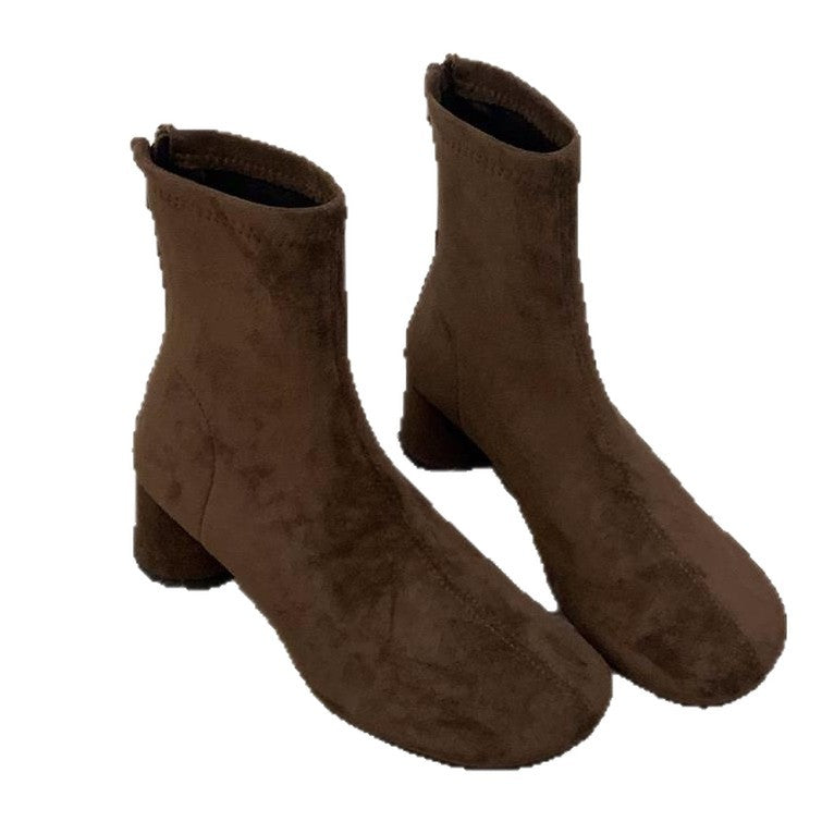 Damen Elegante Stiefeletten mit modischem Blockabsatz und Reißverschluss R&B