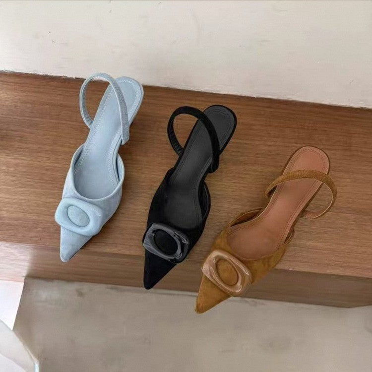 Damen Slingback-Pumps mit elegantem Punktdesign und modischem Riemen R&B