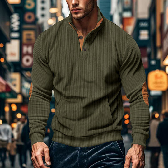 Herren stilvolles Langarm Kapuzenshirt mit modernem Strukturdesign und eleganten Akzenten R&B