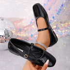 Damen Ballerinas mit elegantem Riemchen und glänzendem Obermaterial R&B