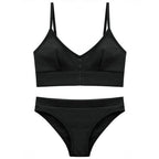 Damen Bikini-Set mit elegantem V-Ausschnitt und verstellbaren Trägern R&B