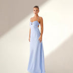 Damen Abendkleid mit verführerischem Spaghettiträger-Design und elegantem Schlitz EB