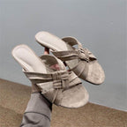 Damen Ballerina-Sandalen mit dekorativem Knoten-Riemen R&B