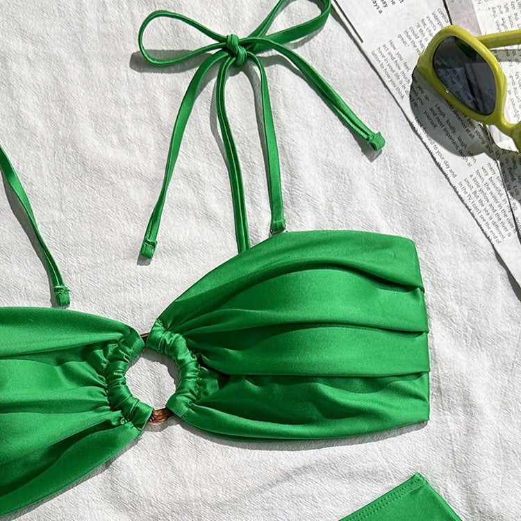Damen Bandeau-Bikini mit eleganter Rüschendetail